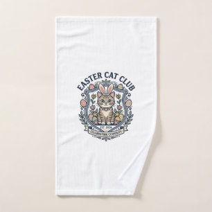 Easter Cat Cat Graphic Tee Art - Easter Cat Club_1 Hand Towel