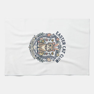 Easter Cat Cat Graphic Tee Art - Easter Cat Club_1 Kitchen Towel
