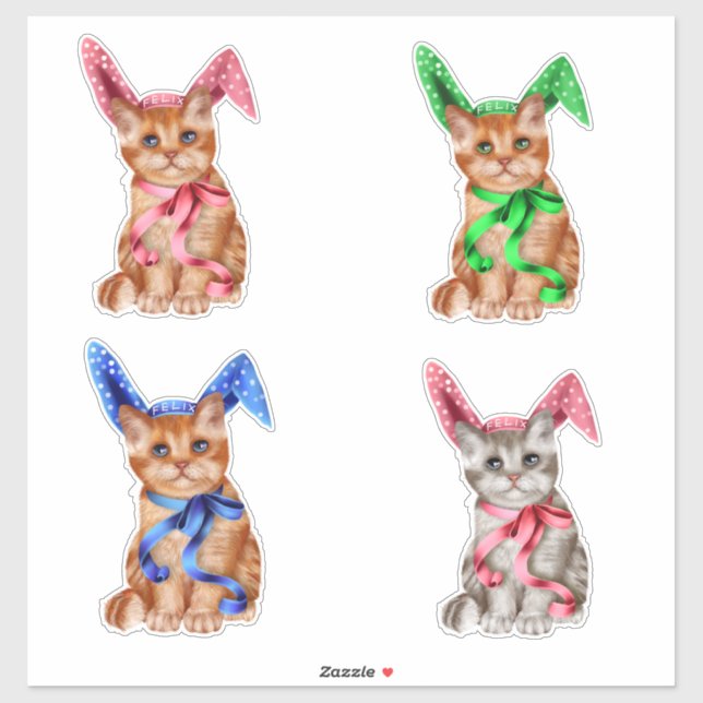 Easter Cat Sticker (Sheet)