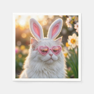 Easter Cat with Bunny Ears Napkin
