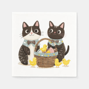 Easter Cats Easter Basket Baby Chicks Napkin