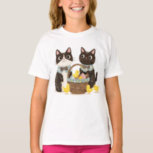 Easter Cats Easter Basket Baby Chicks T-Shirt