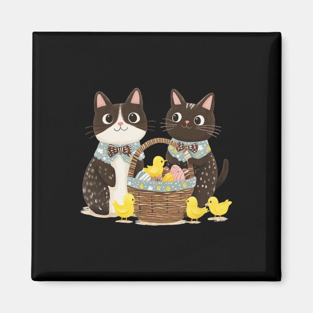 Easter Cats Yellow  Magnet (Front)