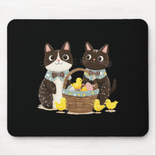 Easter Cats Yellow Mouse Pad