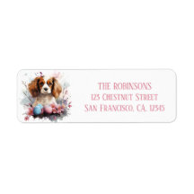 Easter Cavalier King Charles Eggs and Flowers -