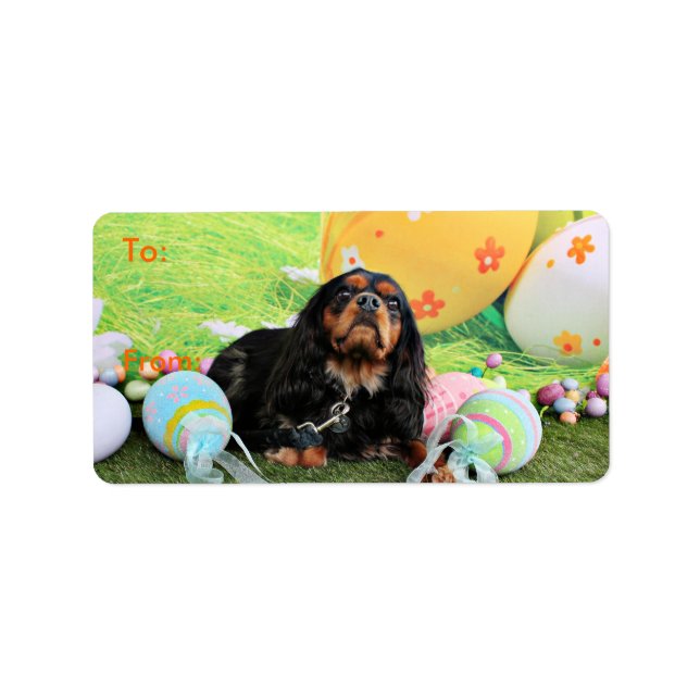 Easter - Cavalier King Charles Spaniel - Charlie Label (Front)