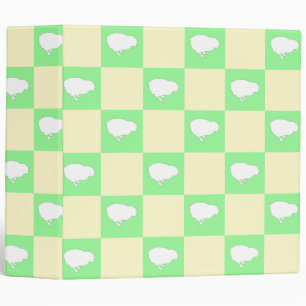 Easter Chequerboard Pattern with White Chick Motif Binder