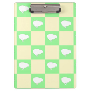 Easter Chequerboard Pattern with White Chick Motif Clipboard