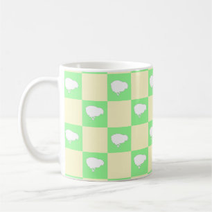 Easter Chequerboard Pattern with White Chick Motif Coffee Mug