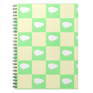 Easter Chequerboard Pattern with White Chick Motif Notebook
