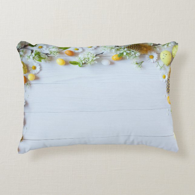 Easter Cherry Plum: Yellow Eggs. Accent Pillow (Front)