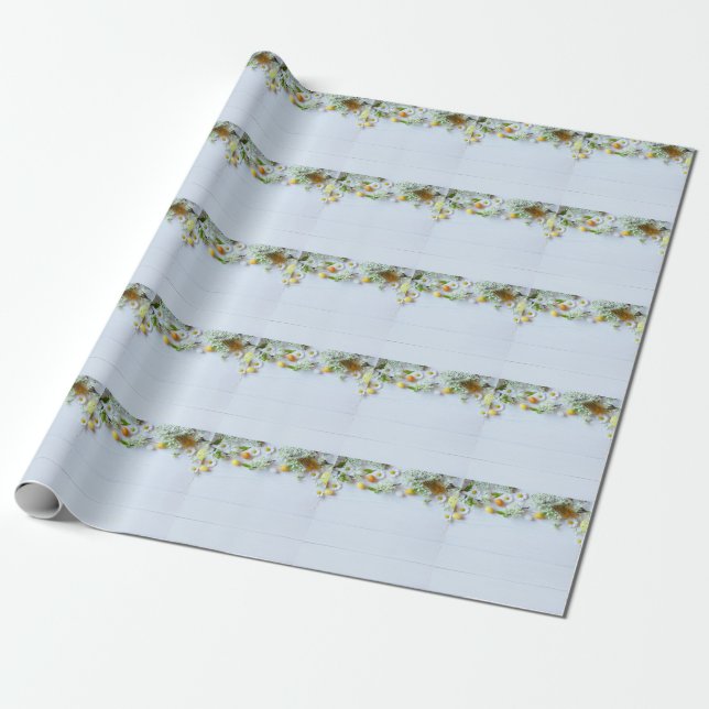 Easter Cherry Plum: Yellow Eggs. Wrapping Paper (Unrolled)