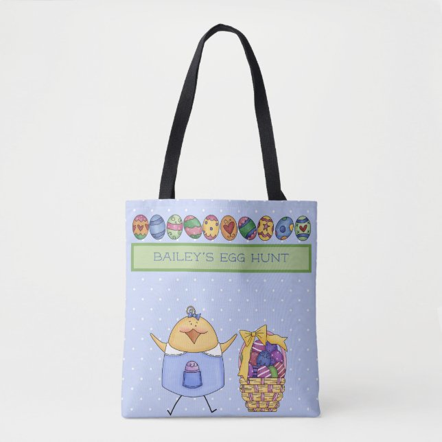 Easter Chic - Personalized Easter Egg Hunt Tote Bag (Front)