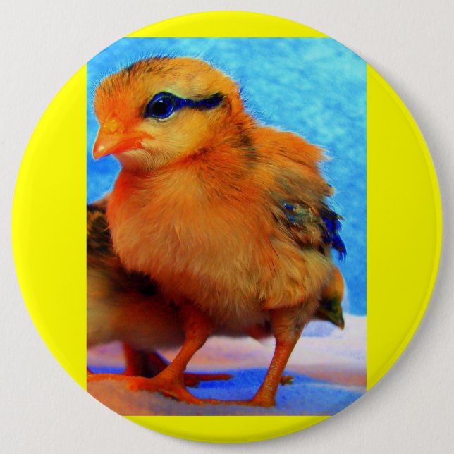 Easter Chick-A-Dee-Light 6 Inch Round Button (Front)