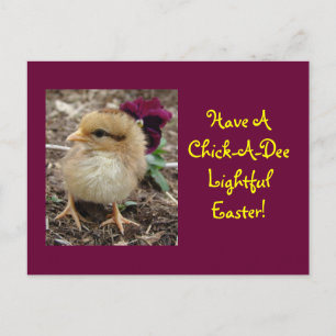 Easter Chick-A-Dee-Light Holiday Postcard