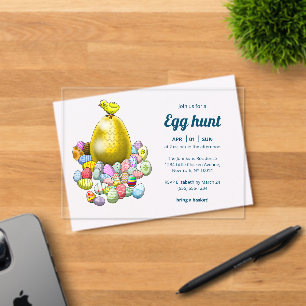 Easter Chick and the Golden Easter Egg Acrylic Invitations