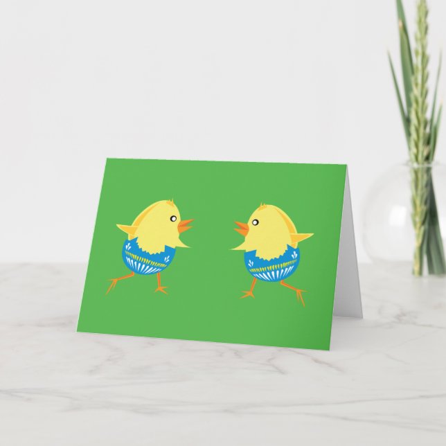 Easter Chick blank customizable greeting card (Front)
