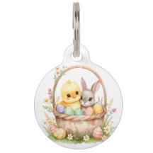 Easter Chick Bunny Pastel Watercolor Spring Dog