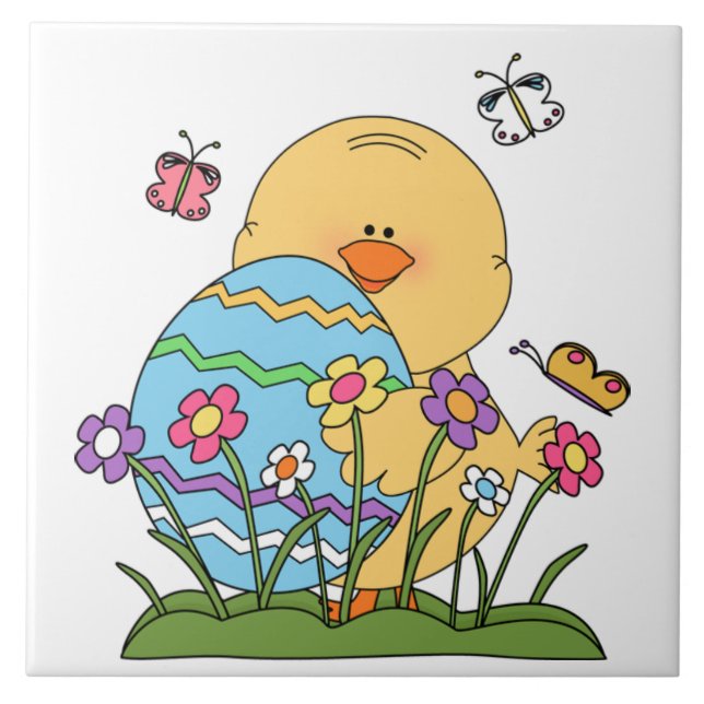 Easter Chick Ceramic Tile (Front)