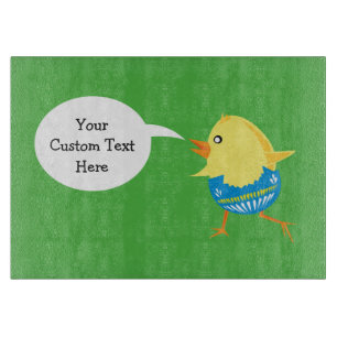 Easter Chick custom cutting board