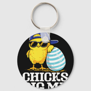 Easter Chick Dig Me Cool Chicken Sungles Men Boys Keychain