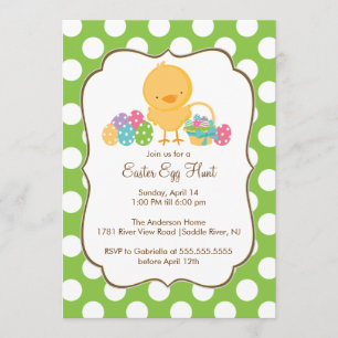 Easter Chick Egg Hunt Easter Party Invitation