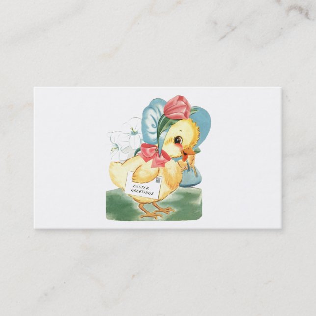Easter Chick Greetings Business Card (Front)