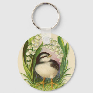 Easter Chick Lily Of The Valley Keychain