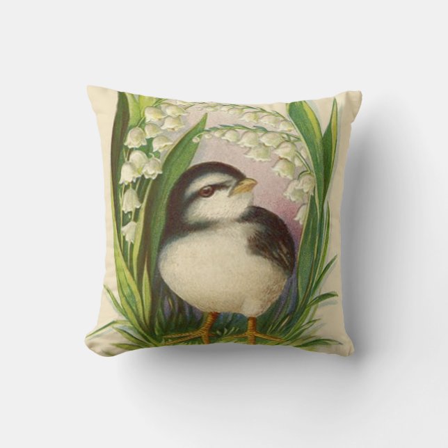 Easter Chick Lily Of The Valley Throw Pillow (Front)