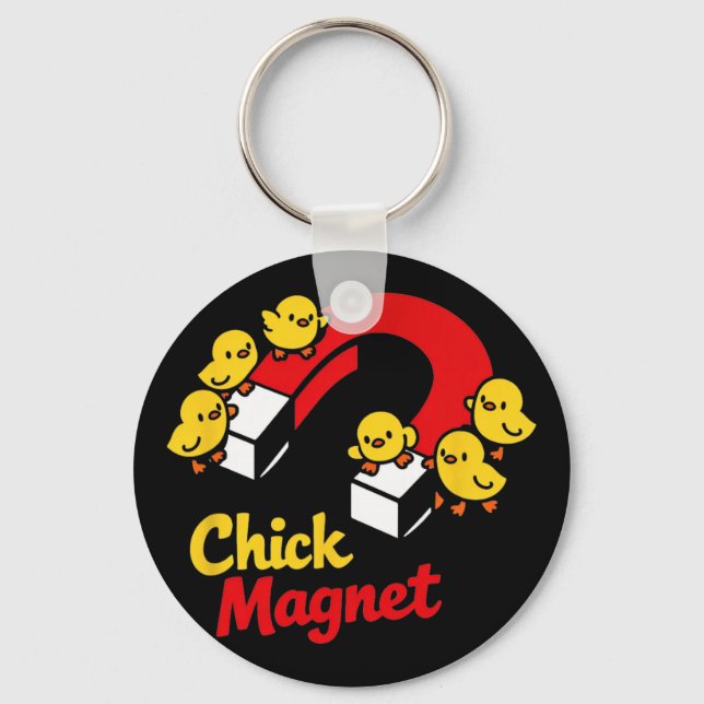 Easter Chick Magnet Funny Chicken Pun Graphic _1  Keychain (Front)