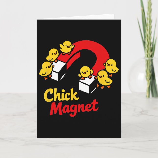 Easter Chick Magnet Funny Chicken Pun Graphic  Card (Front)
