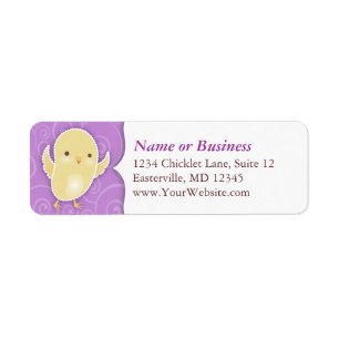 Easter Chick on Purple - Custom Address Labels