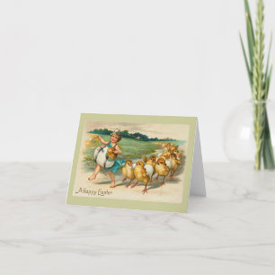 Easter Chick Parade Vintage Holiday Card