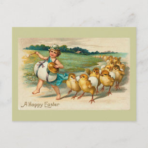 Easter Chick Parade Vintage Holiday Postcard