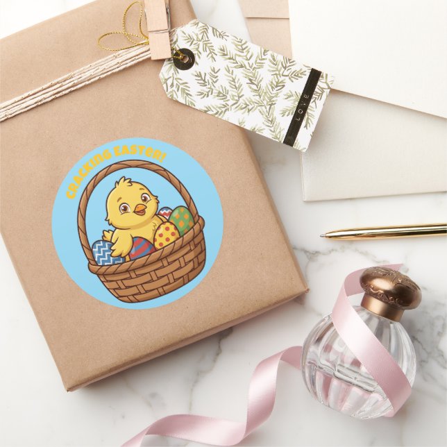 Easter Chick Round Sticker (Gifting)