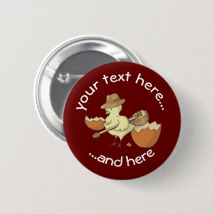 Easter Chick with Bouzouki 2 Inch Round Button