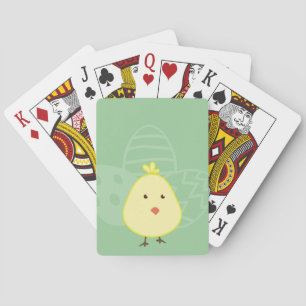 Easter Chick with Eggs Custom Playing Cards