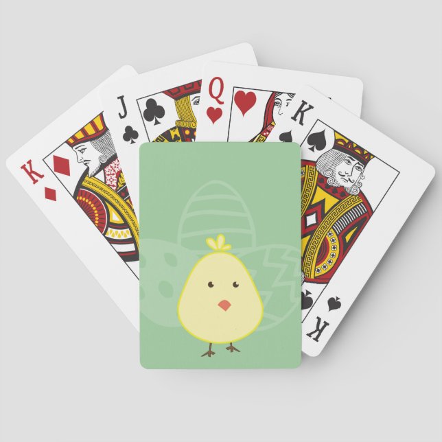 Easter Chick with Eggs Custom Playing Cards (Back)