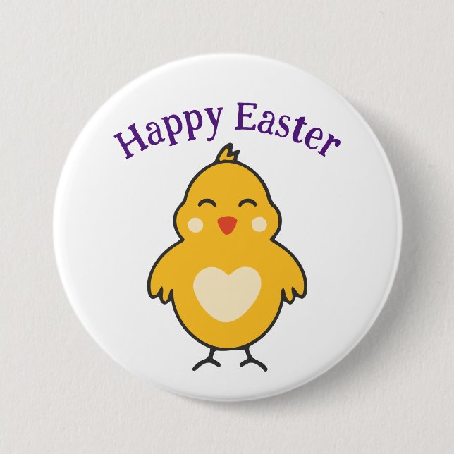 Easter Chick With Heart Button (Front)