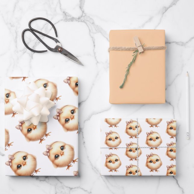 Easter Chick Wrapping Paper Sheet (Front)