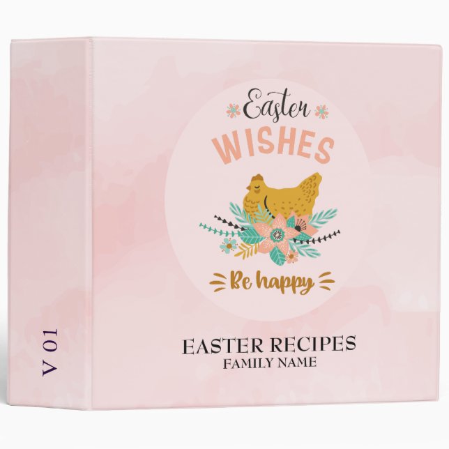 Easter Chicken and flowers bouquet Binder (Front/Spine)