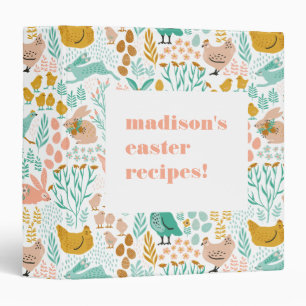 Easter Chicken and flowers Recipes Binder