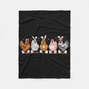 Easter Chicken Bunnies Ears Rooster Poultry Farmer Fleece Blanket