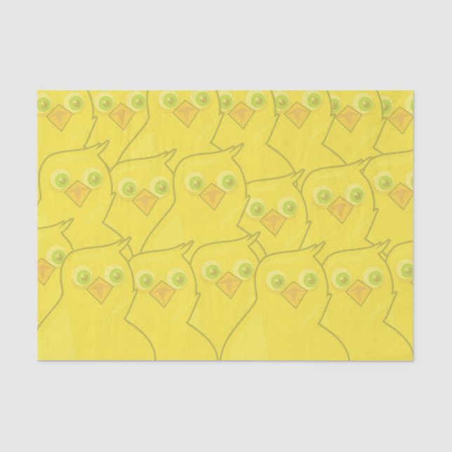 Easter Chickens Bright Yellow Cartoon Pattern Tissue Paper (Front)