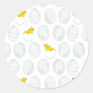 easter chickens classic round sticker