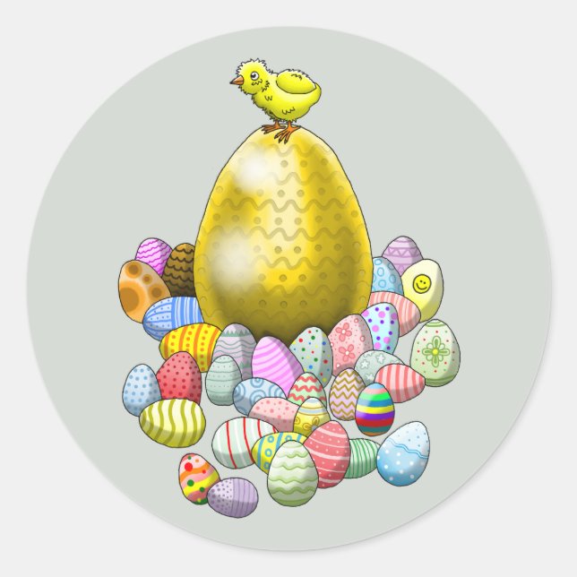 Easter chicken's easter eggs Sticker (Front)