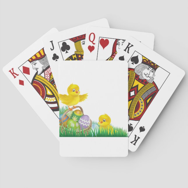 Easter chicks and egg basket playing cards (Back)