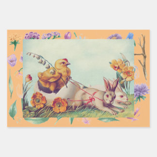 EASTER CHICKS AND FLOWERS WRAPPING SHEETS