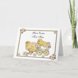 Easter Chicks Customizable Greeting Card
