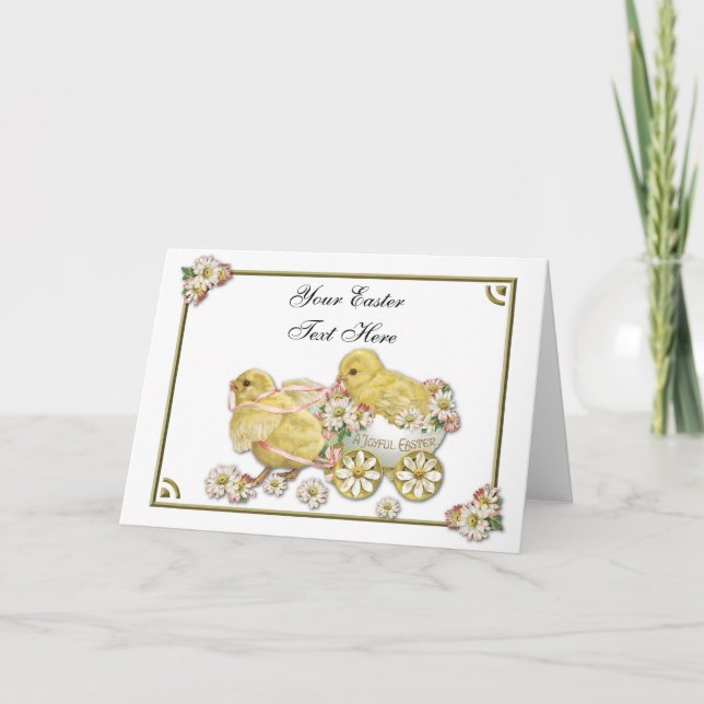 Easter Chicks Customizable Greeting Card (Front)
